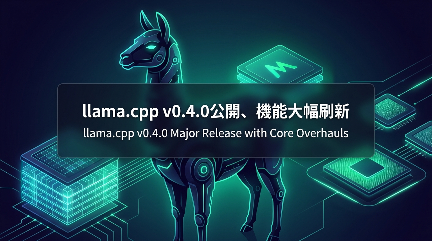 llama.cpp v0.4.0公開、機能大幅刷新