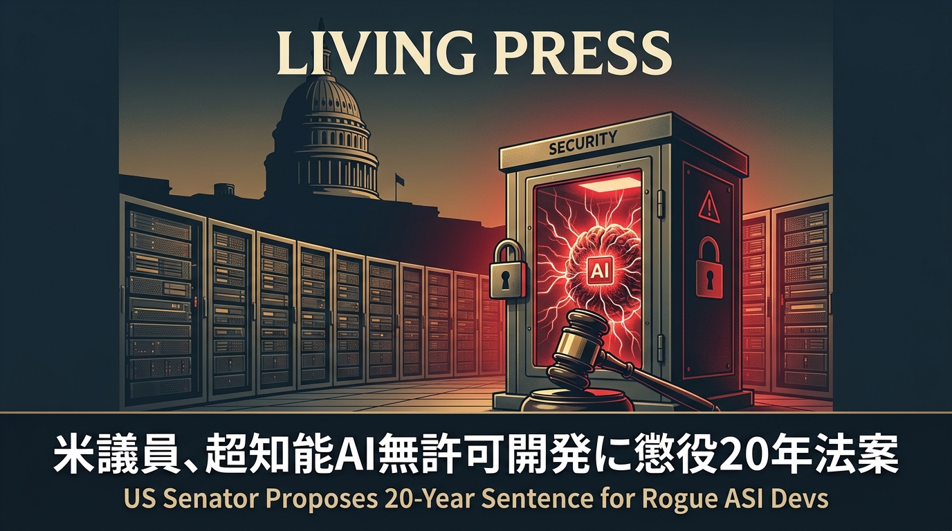 米議員、超知能AI無許可開発に懲役20年法案
