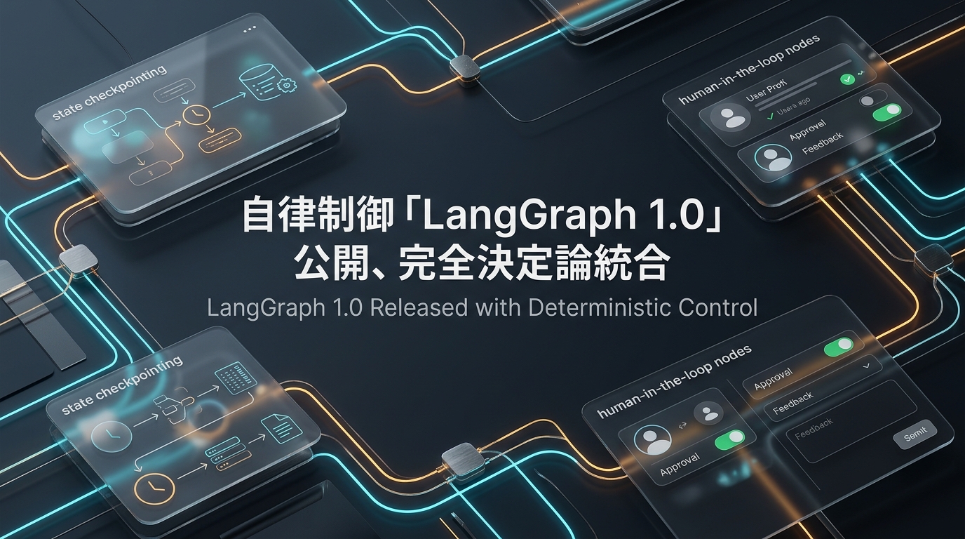 自律制御「LangGraph 1.0」公開、完全決定論統合