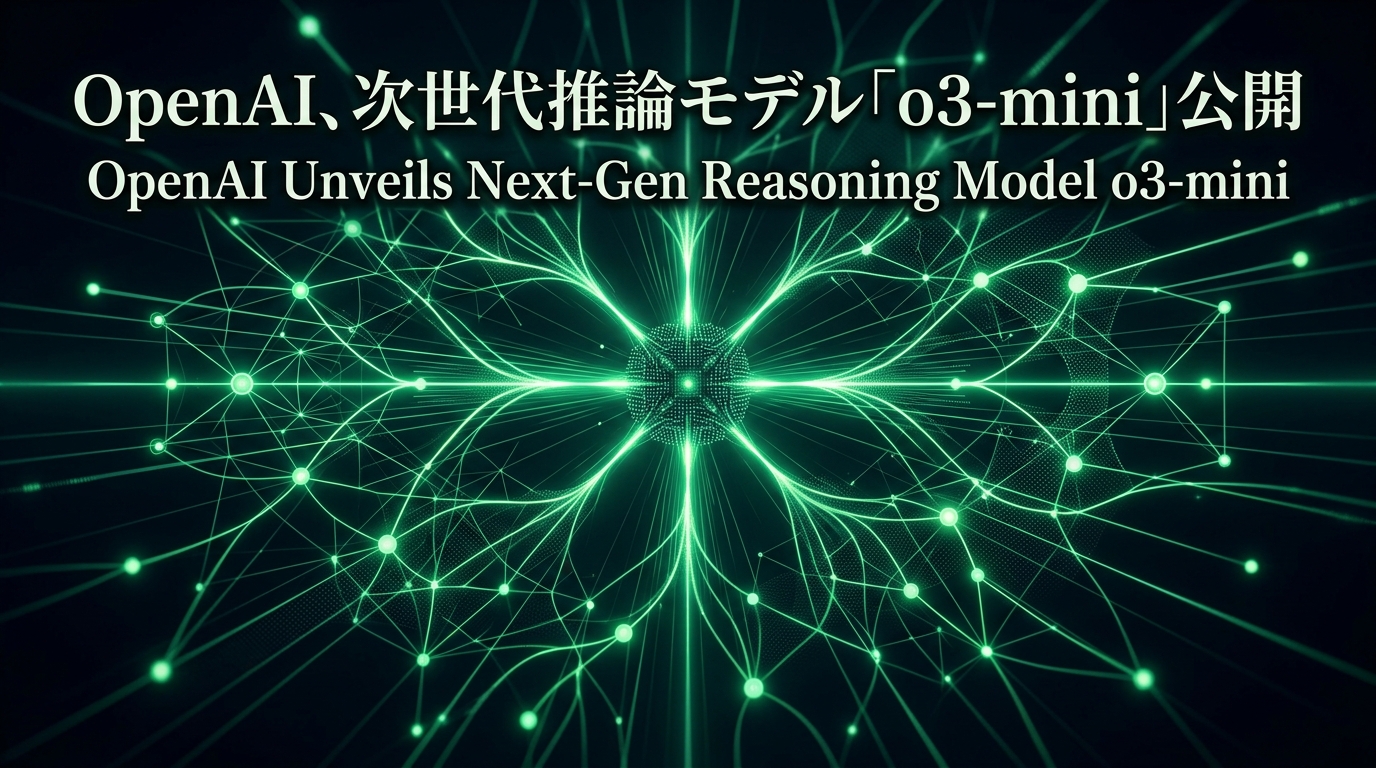 OpenAI、次世代推論モデル「o3-mini」公開