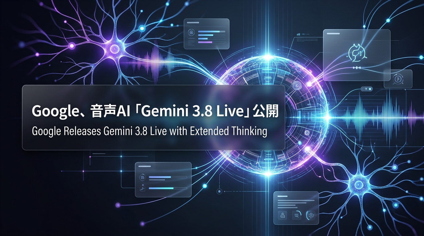 Google、音声AI「Gemini 3.8 Live」公開