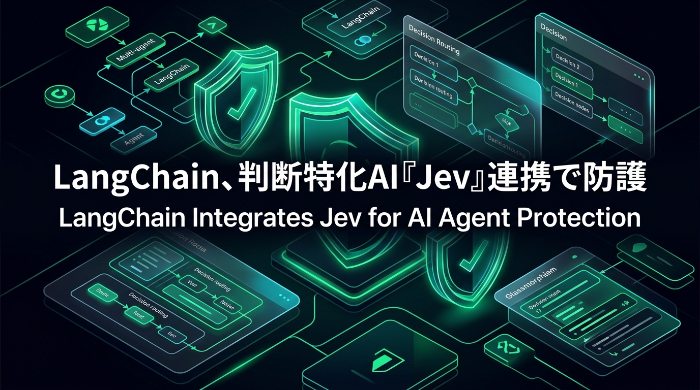 LangChain、判断特化AI『Jev』連携で防護