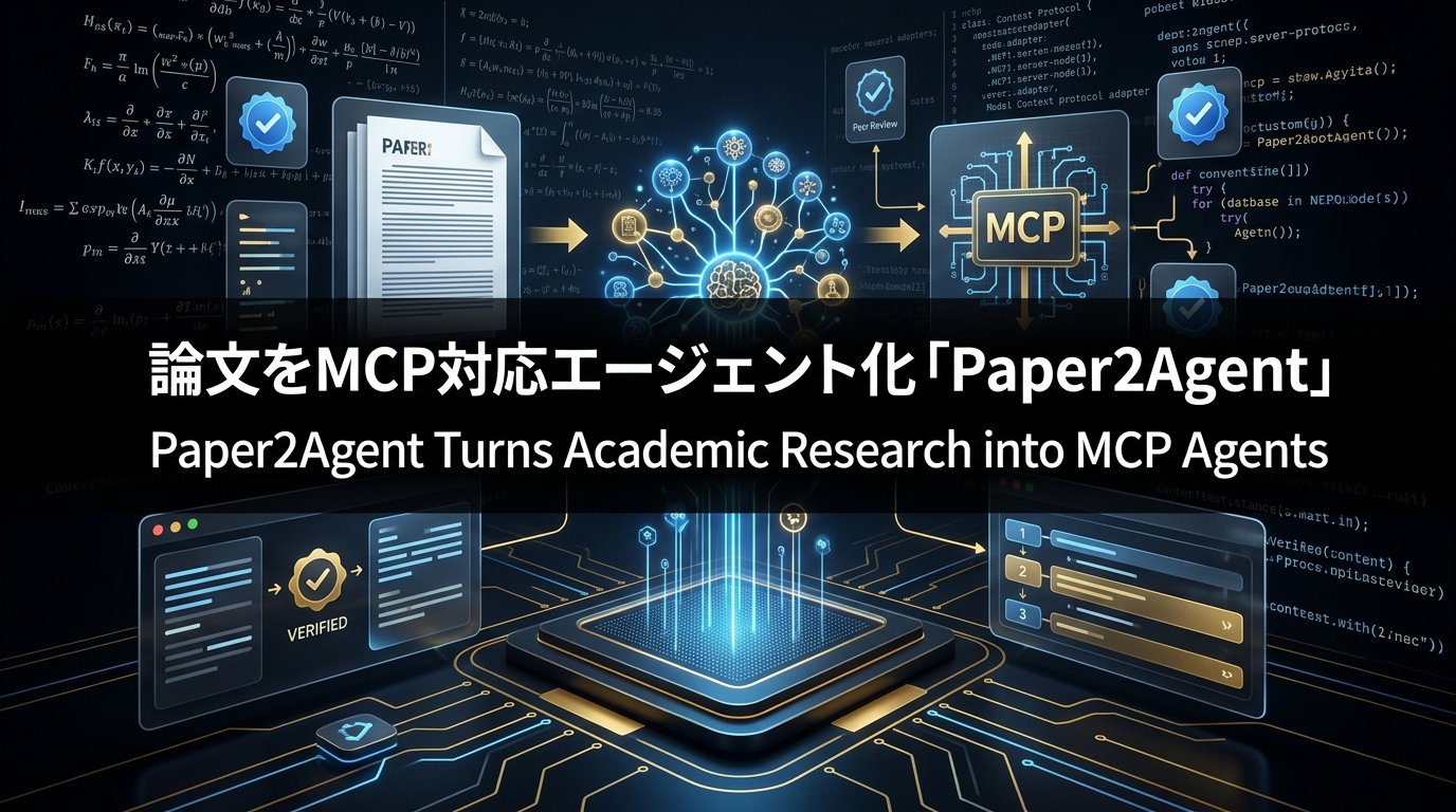 論文をMCP対応エージェント化「Paper2Agent」