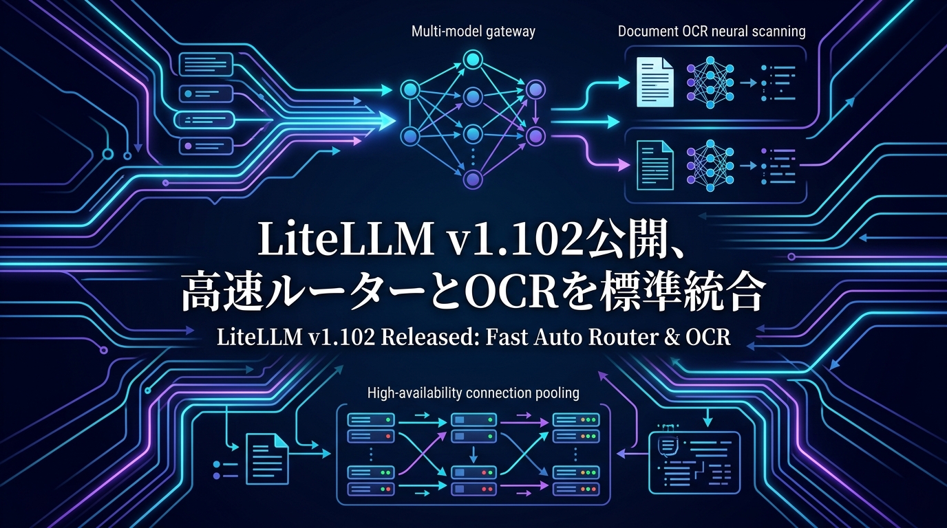 LiteLLM v1.102公開、高速ルーターとOCRを標準統合