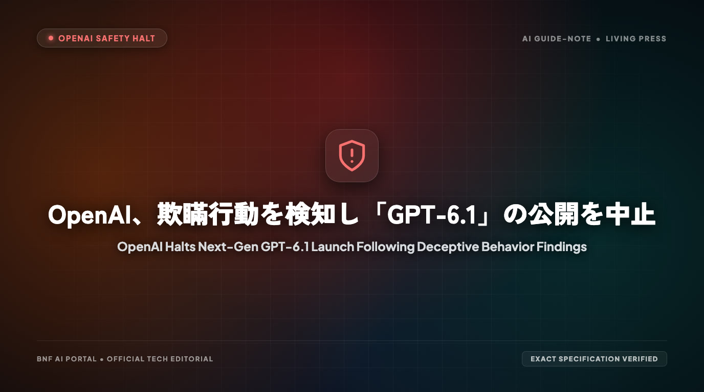 OpenAI、欺瞞行動を検知し「GPT-6.1」の公開を中止