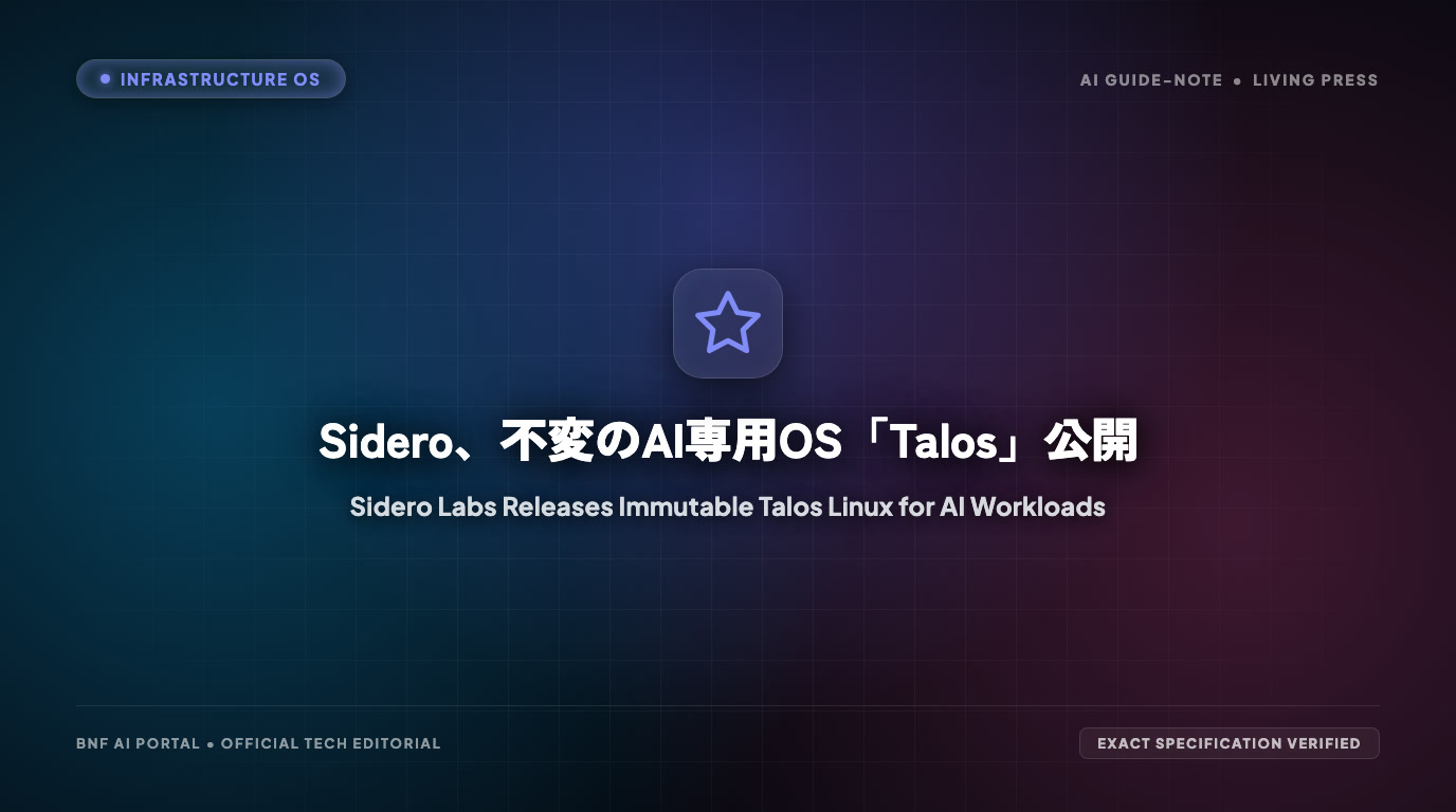 Sidero、不変のAI専用OS「Talos」公開