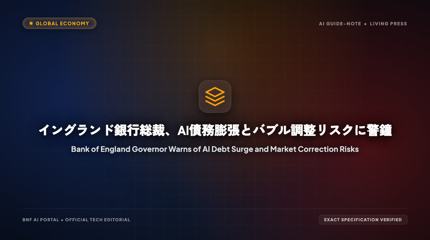 イングランド銀行総裁、AI債務膨張とバブル調整リスクに警鐘
