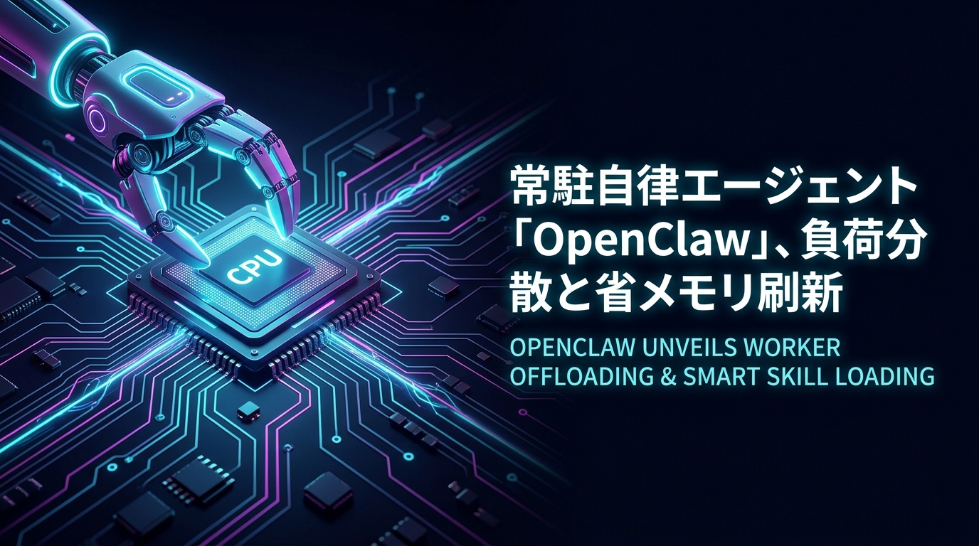 常駐自律エージェント「OpenClaw」、負荷分散と省メモリ刷新
