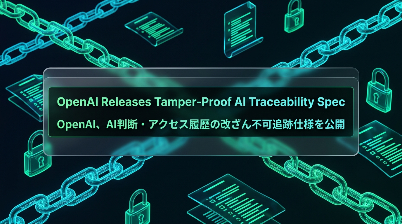 OpenAI、AI判断・アクセス履歴の改ざん不可追跡仕様を公開